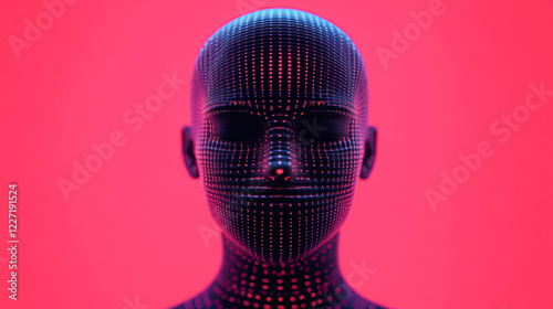 3d graphics and neon environments exploring digital identity creation photo