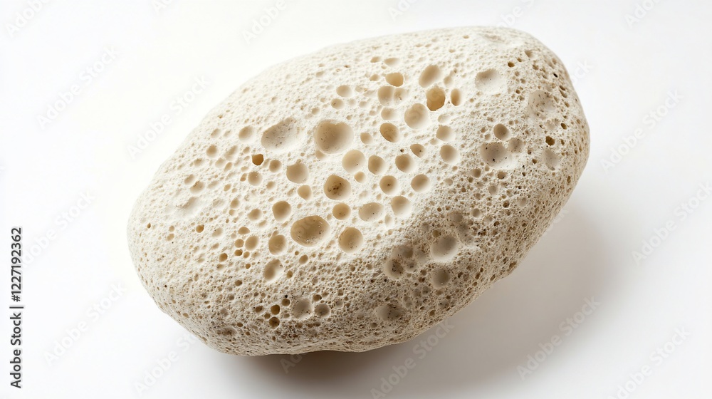 Porous stone texture, close-up, white background, studio shot, for design Porous stone texture, close-up, white background, studio shot, for design