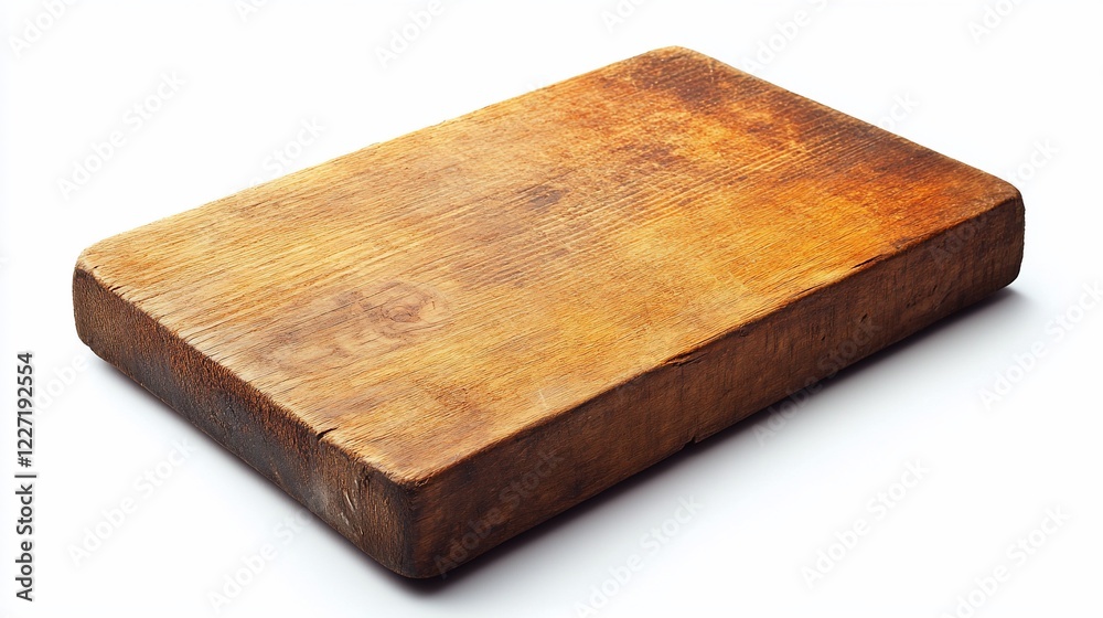 Rustic wooden cutting board isolated on white background, ideal for food blogs Rustic wooden cutting board isolated on white background, ideal for food blogs