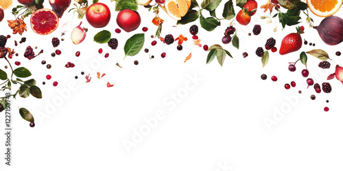 Fototapeta Naklejka Na Ścianę i Meble -  Isolated Fruits Border