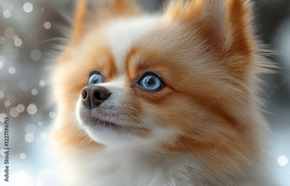 Obraz premium Pomeranian Puppy Blue Eyes V1