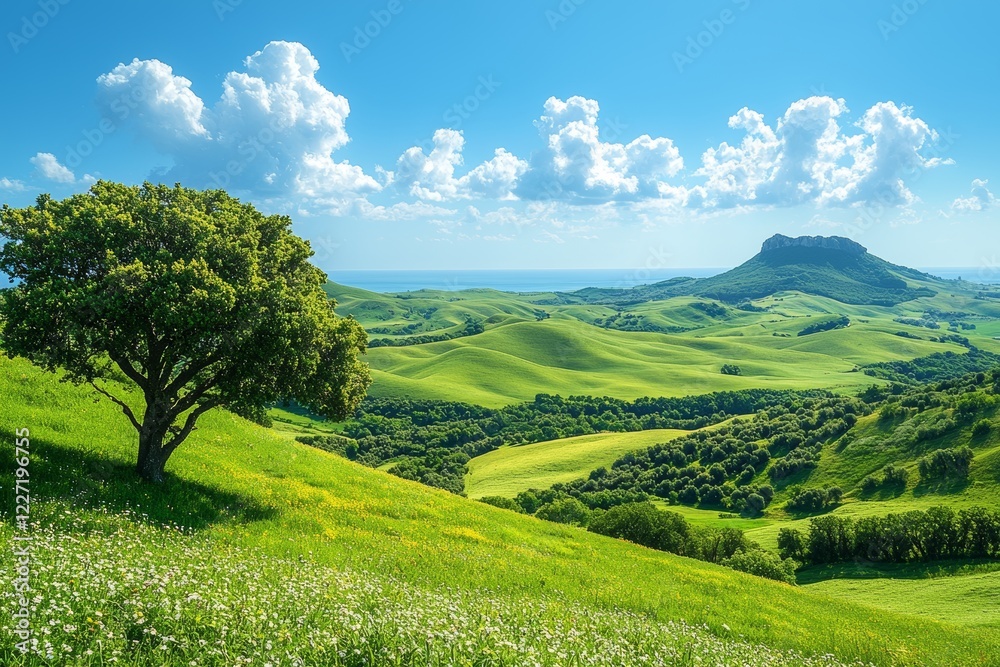 Fototapeta premium A breathtaking agriculture scene situated in the outback of Istria, Croatia