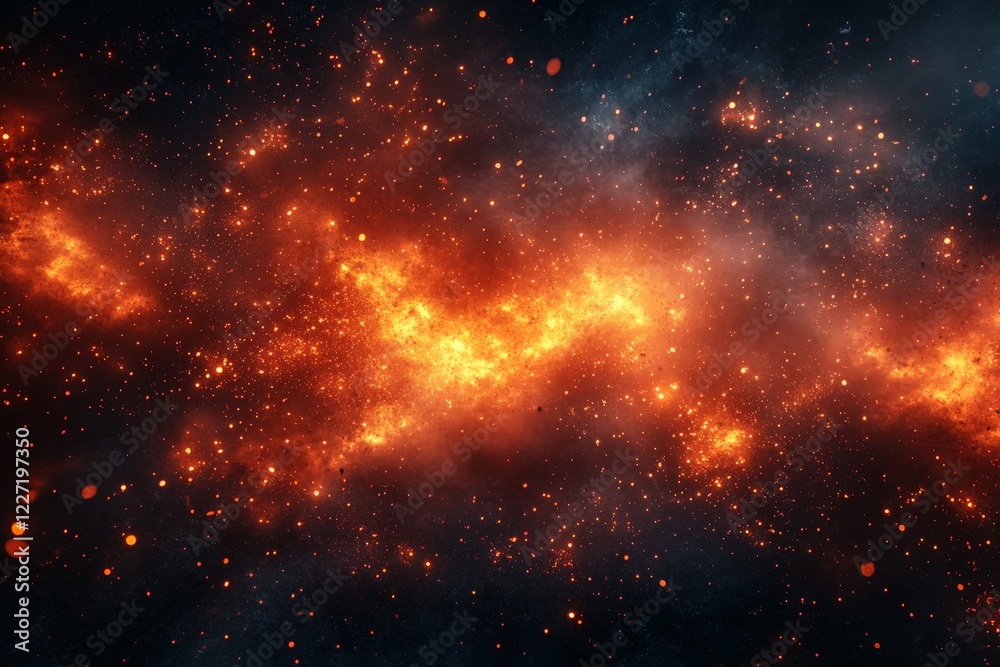 Fototapeta premium Stunning view of a cosmic explosion with fiery colors and deep space background captured in the vast universe