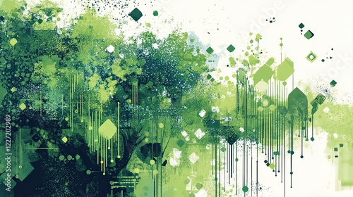 A stock illustration that represents the concept of digital ecosystem