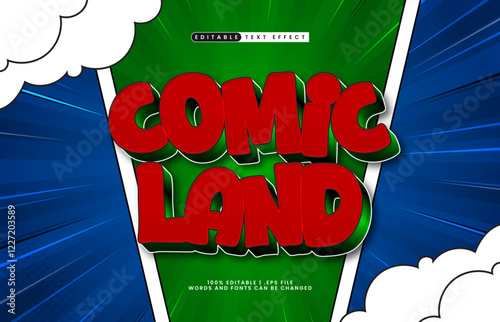 comic land editable text effect with a cartoon and comic text style