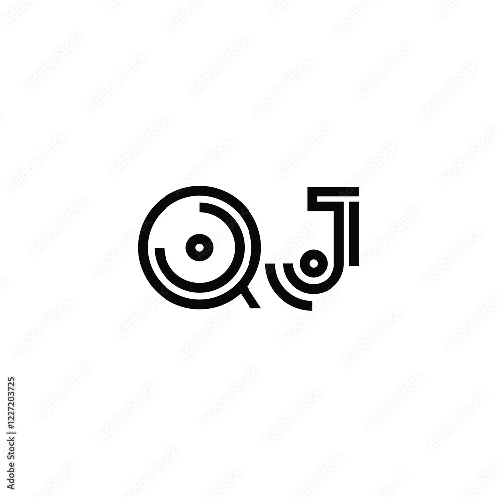 QJ monogram logo design letter text name symbol monochrome logotype alphabet character simple logo