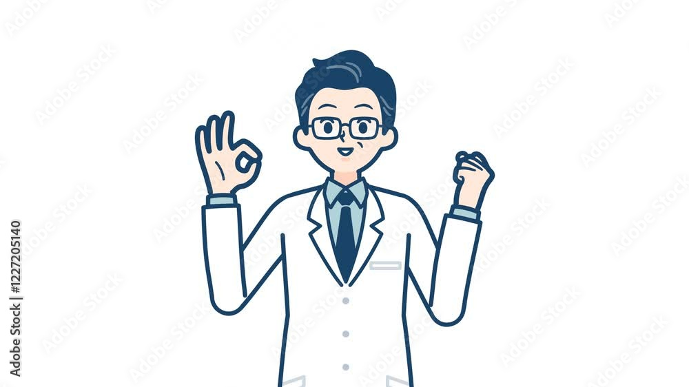 Doctor old man_Make an OK hand sign_with alpha channel.mov Doctor old man_Make an OK hand sign_with alpha channel.mov