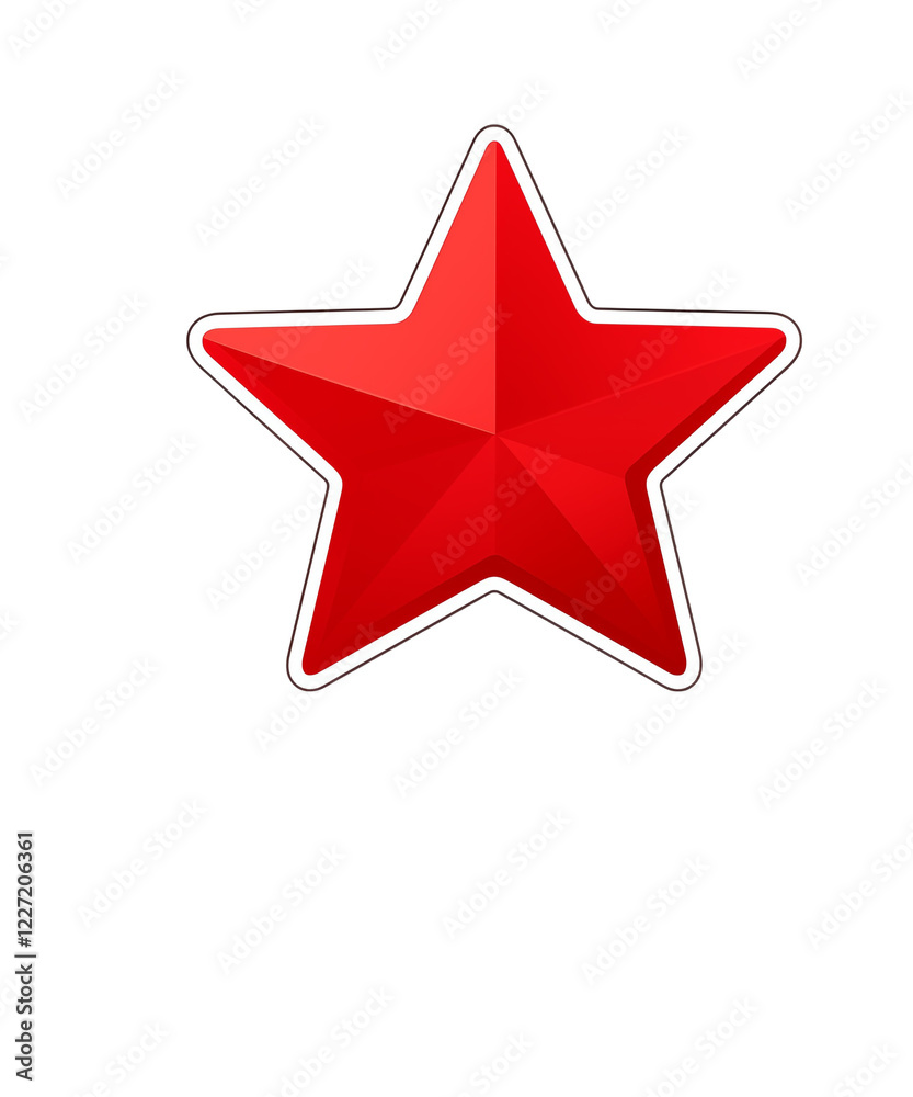 red star isolated on white