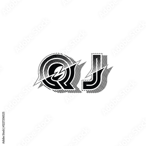 QJ monogram logo design letter text name symbol monochrome logotype alphabet character simple logo photo