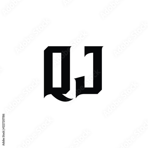 QJ monogram logo design letter text name symbol monochrome logotype alphabet character simple logo photo