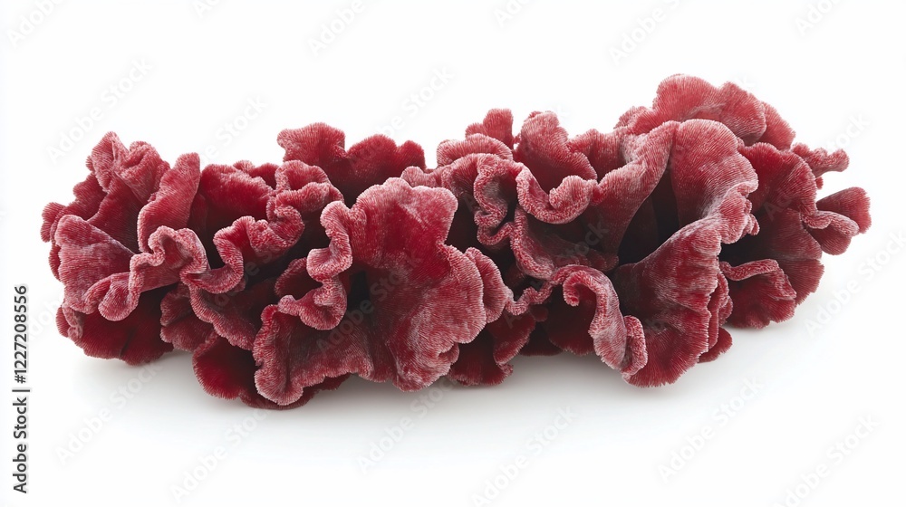 Red velvet flower arrangement, studio shot, white background, craft material Red velvet flower arrangement, studio shot, white background, craft material
