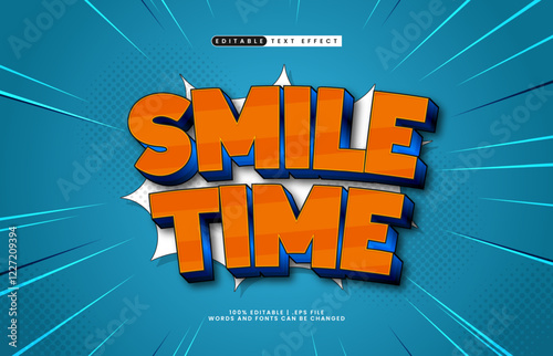 smile time editable text effect with a kids and happy text style