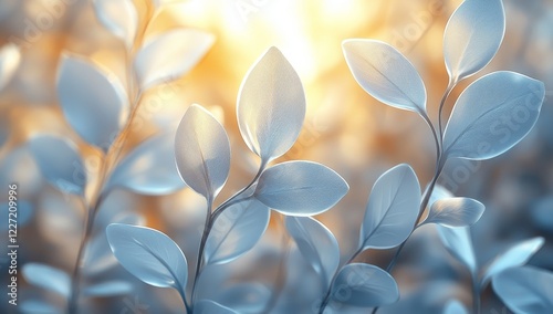 Transparent isolated branches overlayed with leaves