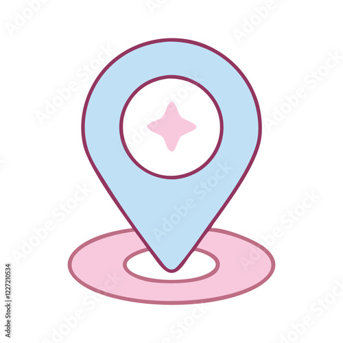 Cute Location Pin Illustration