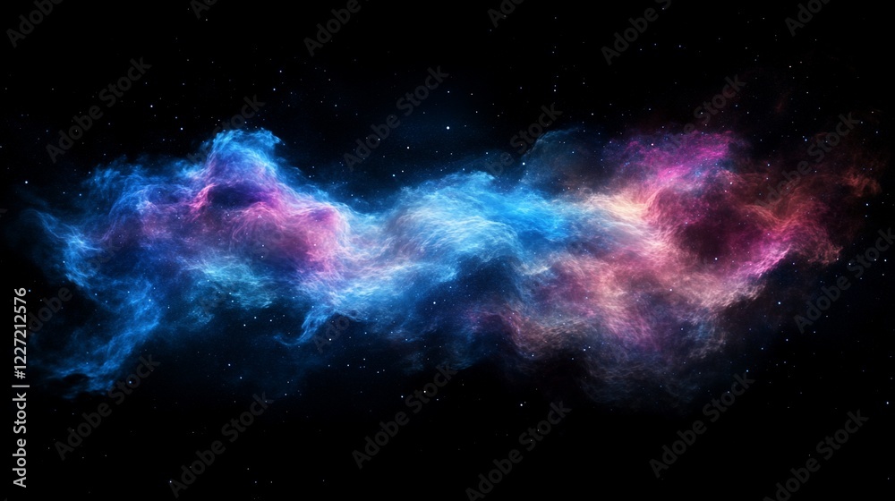Fototapeta premium Cosmic Nebula Swirling Across Starry Space Background