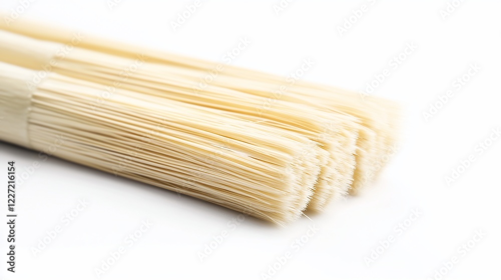 Close-up, pastry brush bristles, white background, studio shot, baking Close-up, pastry brush bristles, white background, studio shot, baking