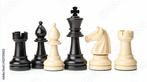 Wallpaper Mural Studio-shot chess pieces, white background, strategic game setup Torontodigital.ca