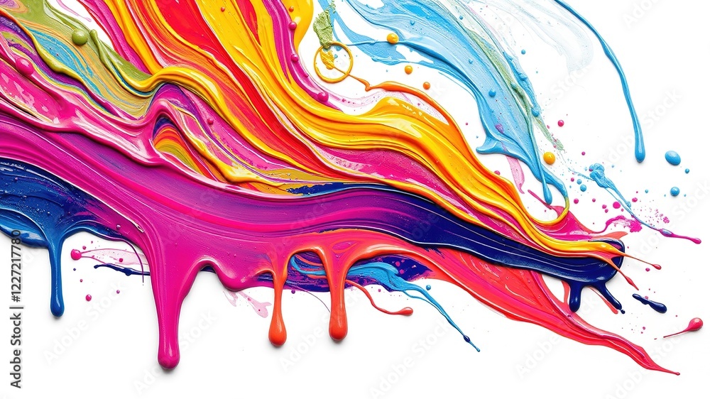 Naklejka premium Abstract Paint Drips & Strokes - Colorful Art Illustrations