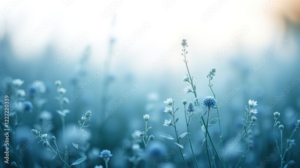 Fototapeta premium Azure Herbal Abstract Background