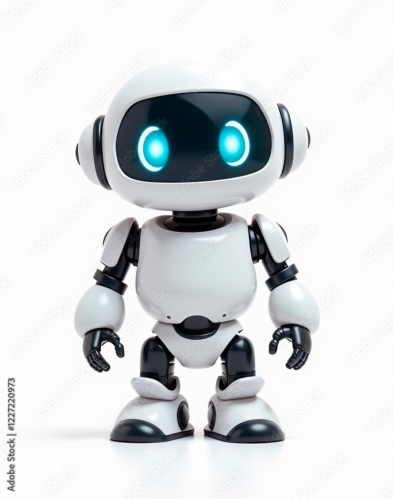 Modern robot stands on white background Modern robot stands on white background