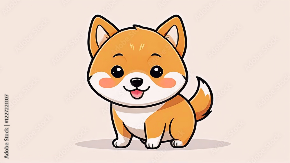 Fototapeta premium Shiba Inu dog is cute, cute dog, funny animal