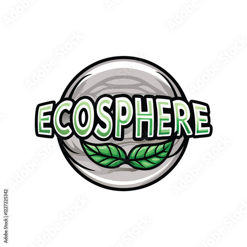 A vibrant green leaf enclosed within a transparent sphere, symbolizing a thriving text-based ecosphere.  Clean, minimalist design.