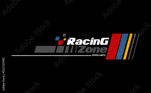 racing zone modern and stylish typography apparel.
