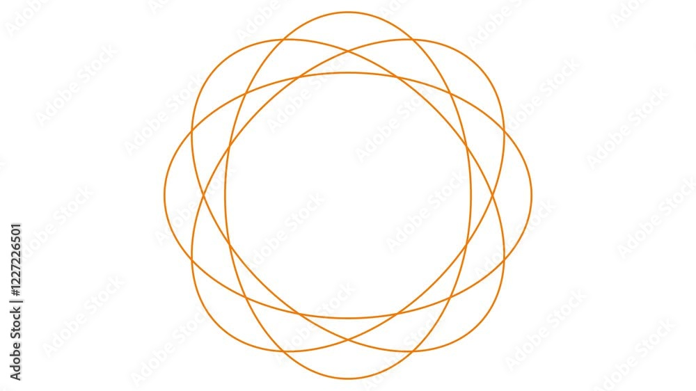 Animated orange decorative lines is drawn. Circle frame. Linear background with copy space. Looped video. Vector illustration isolated on white background. Animated orange decorative lines is drawn. Circle frame. Linear background with copy space. Looped video. Vector illustration isolated on white background.