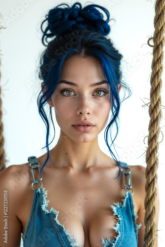 Portrait of a young beautiful woman. Generative AI