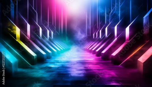 background with colorful geometric shapes  wallpaper for the design  multicolored abstract illustration