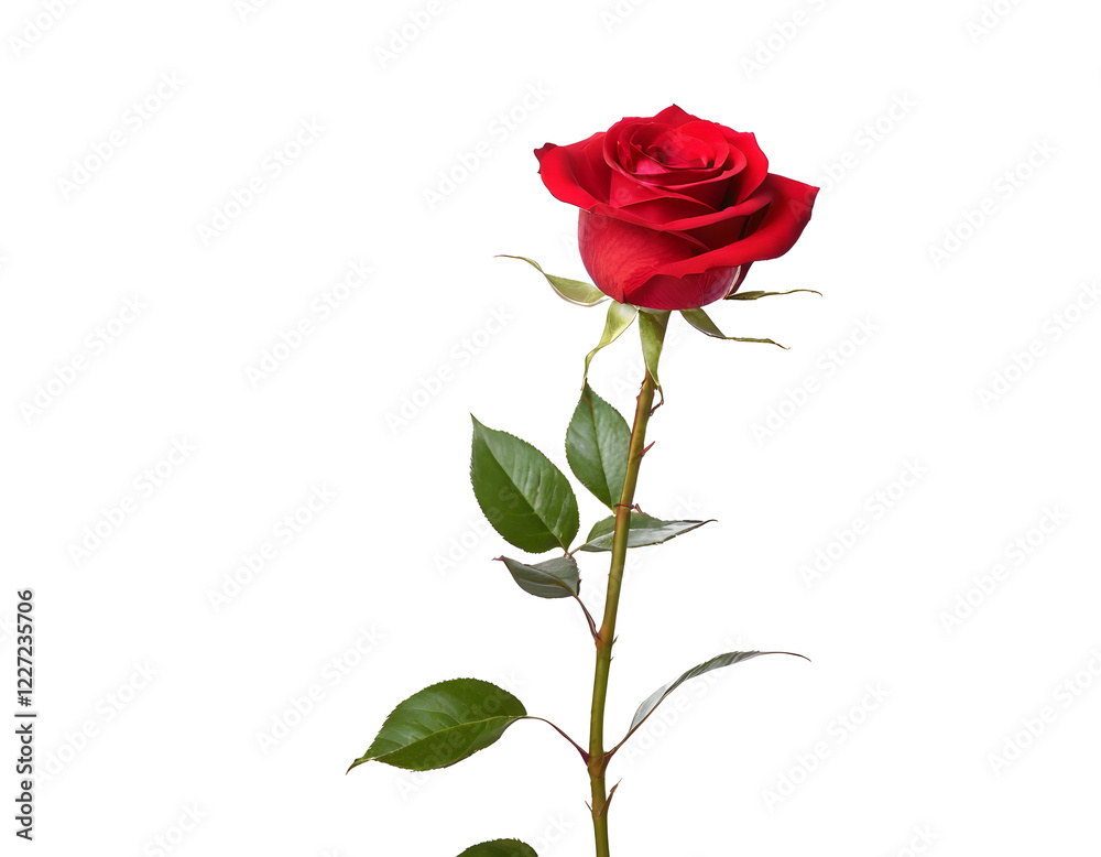 Obraz premium red rose image close up of red rose on plain background valentine day rose day png format