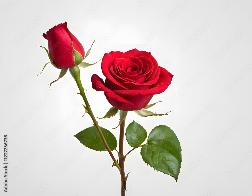Fototapeta premium red rose image close up of red rose on plain background valentine day rose day png format