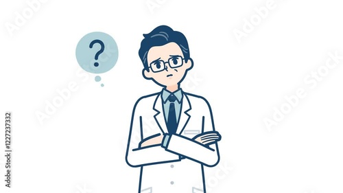 Doctor old man_think and Not Understand_with alpha channel.mov