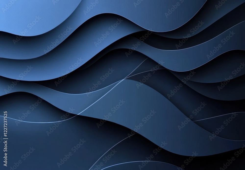 Abstract Blue Waves on Smooth Surface for Background or Texture Design Abstract Blue Waves on Smooth Surface for Background or Texture Design