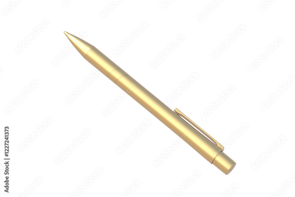Golden pen isolated on white background. 3d render Golden pen isolated on white background. 3d render