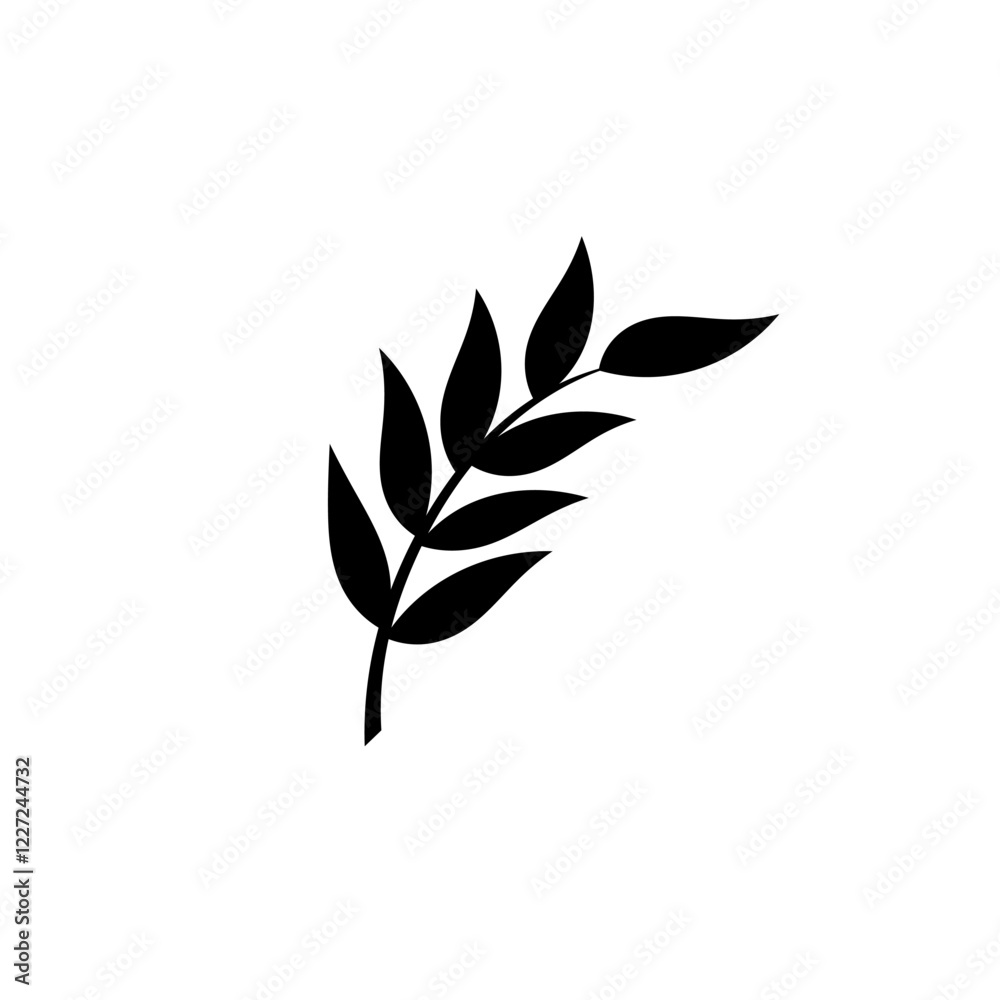 vector of a sprig of leaf which is a supporting element in the template vector of a sprig of leaf which is a supporting element in the template