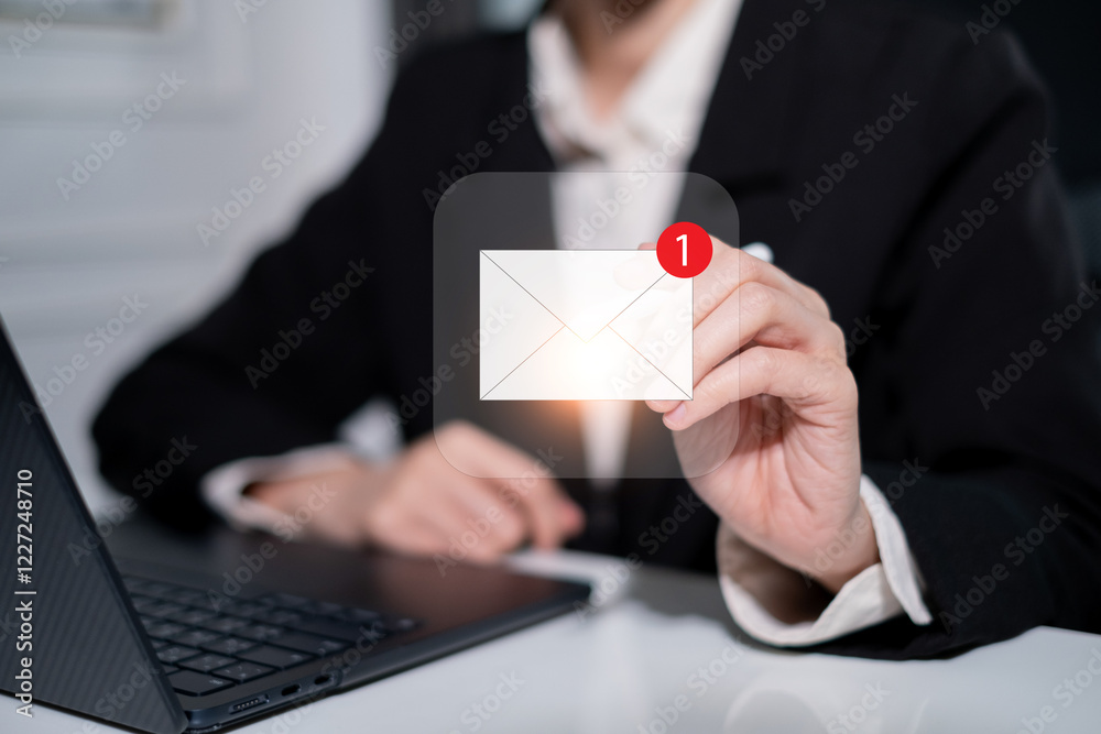 Fototapeta premium Electronic mail new email notification message communication technology digital online concept
