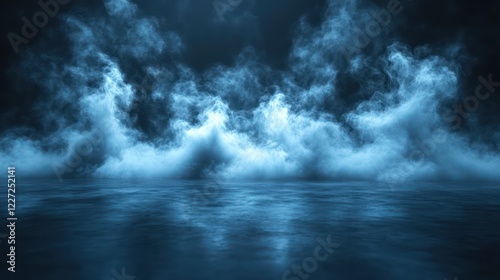 Ethereal Blue Mist: A Mystical Night Scene