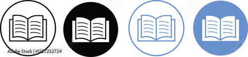 Book icons set. open book icon pictogram set illustration. e-book icon
