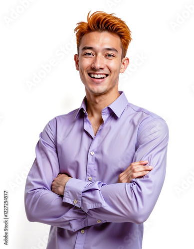 Portrait of a young handsome guy. Generative AI