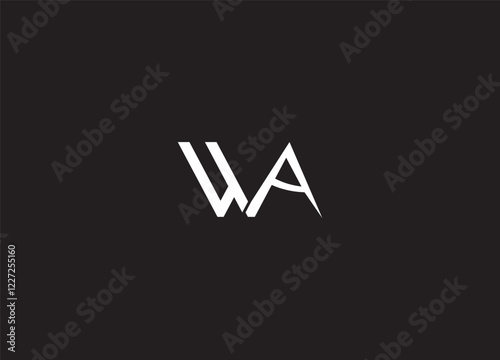 WA modern creative logo design and monogram logo