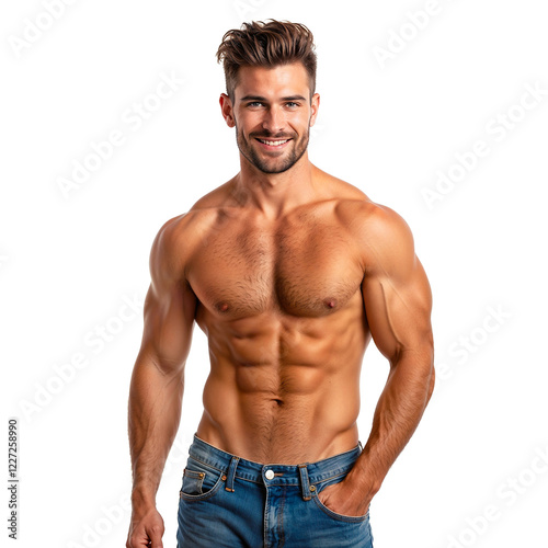 Portrait of a young handsome guy. Generative AI