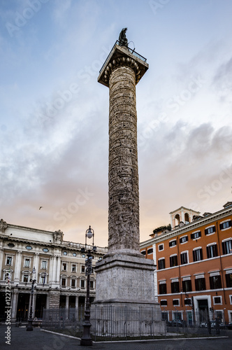 Column of Marcus Aurelius, Piazza Colonna, Rome, Italy