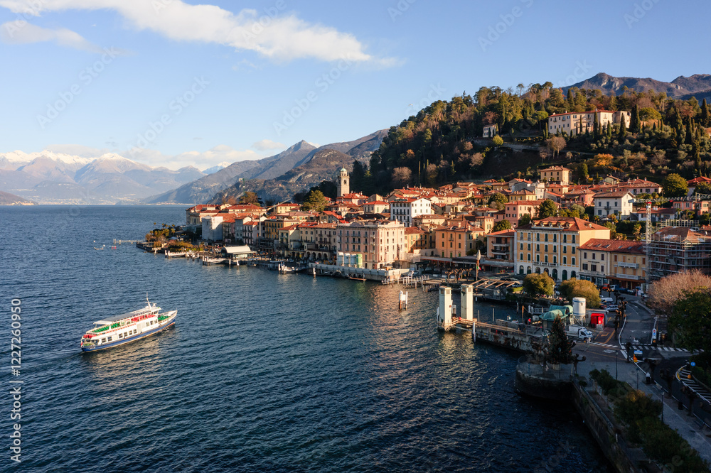 Aerial view of Bellagio on lake Como, Italy Aerial view of Bellagio on lake Como, Italy