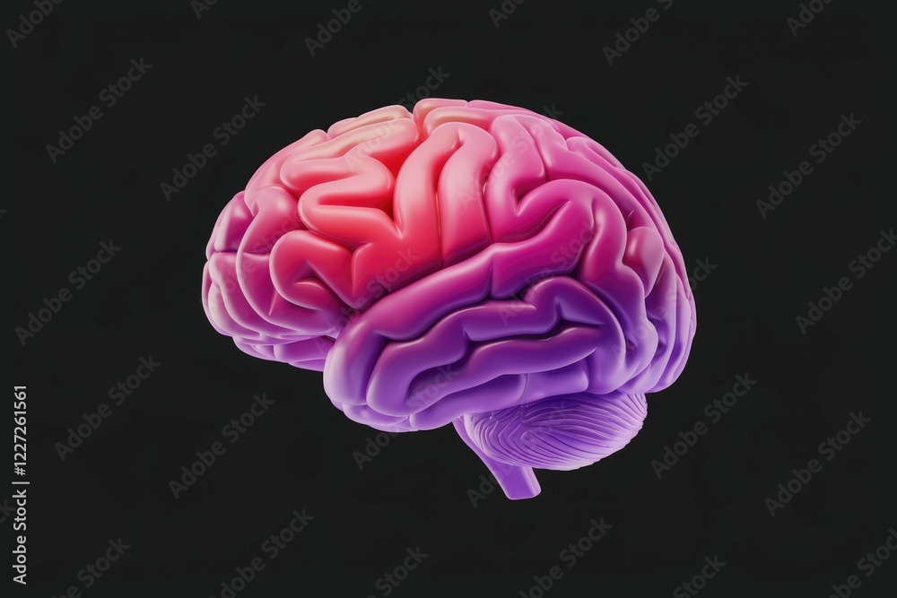 A vibrant 3D model of the human brain, showcasing its intricate structure and neural pathways. A vibrant 3D model of the human brain, showcasing its intricate structure and neural pathways.