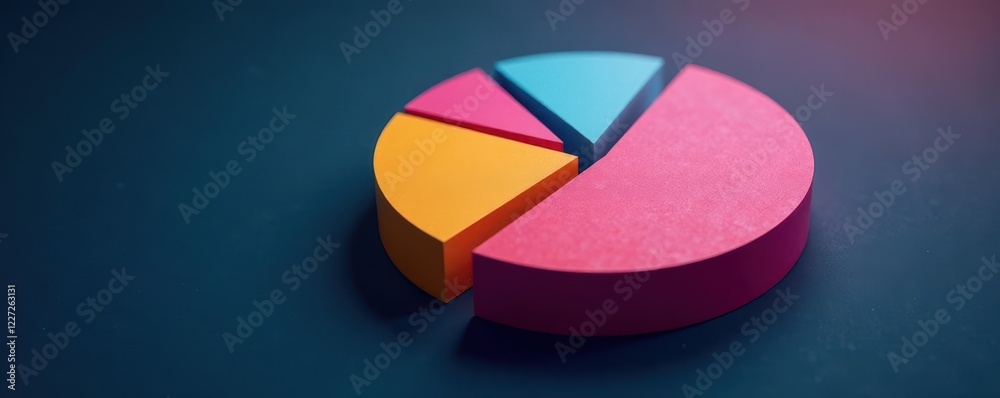 Fototapeta premium Pie chart with a highlighted segment showing a key data point , analysis, growth