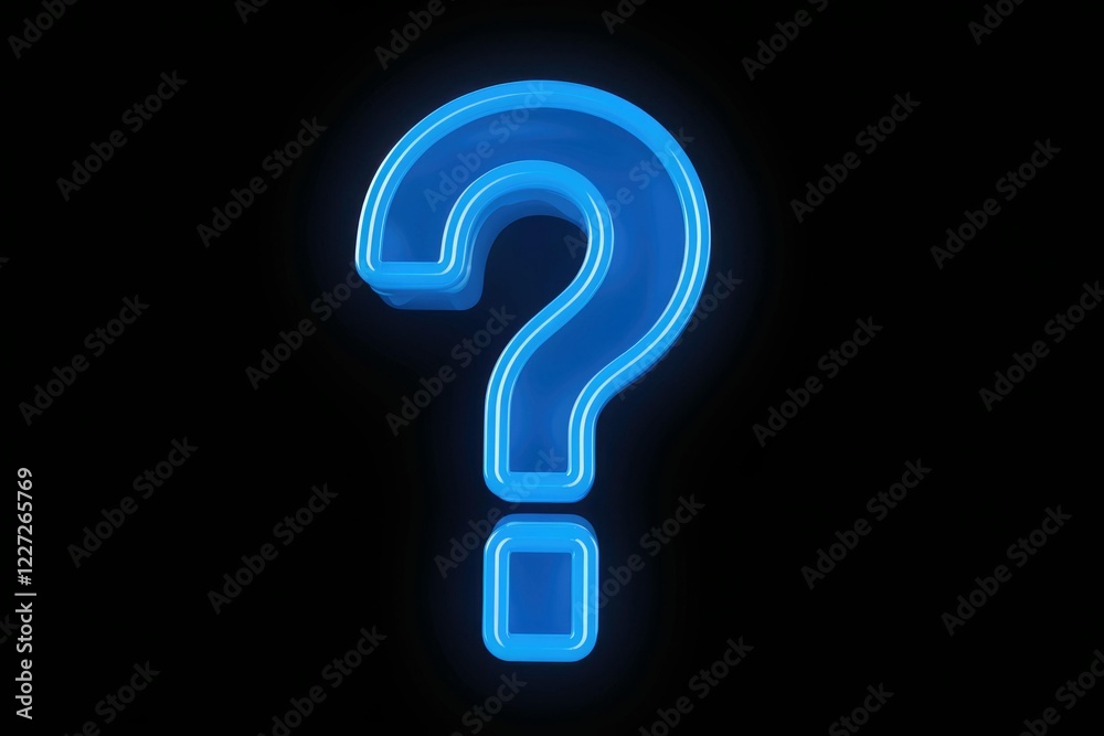 A glowing blue question mark on a transparent background, symbolizing inquiry and uncertainty. A glowing blue question mark on a transparent background, symbolizing inquiry and uncertainty.
