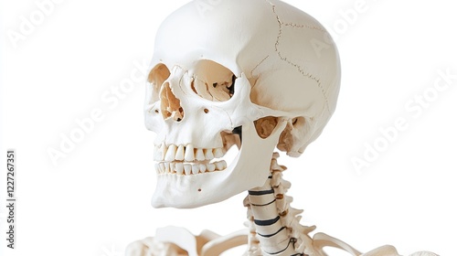 Human skeleton model in anatomy isolated on white background