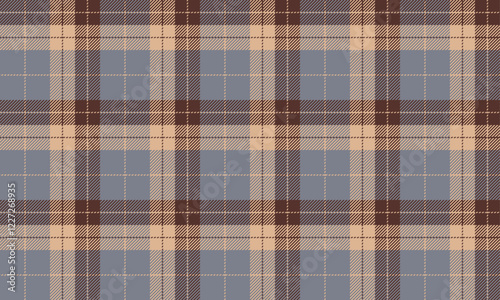 Plaid, gray, cream, brown, vintage, luxurious, simple, suitable for home decoration and fashion clothing. Vector illustration.