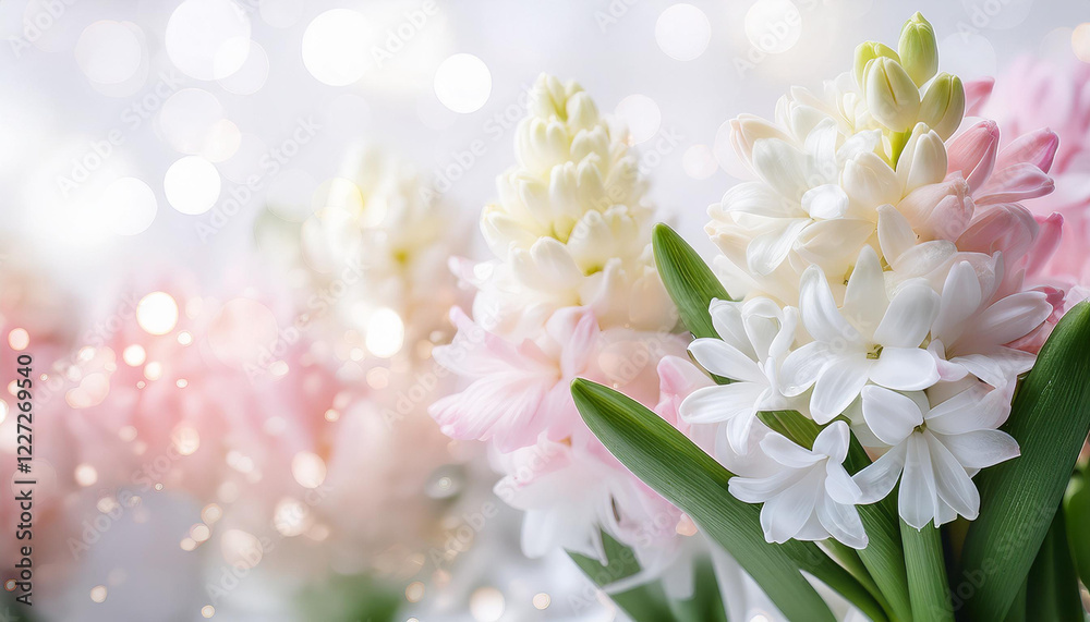 Obraz premium Spring flowers hyacinth background